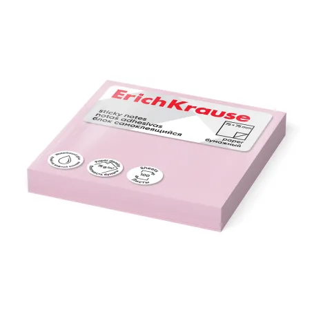 Post it - Sticky notes ErichKrause 75х75 mm, 50 fogli, rosa