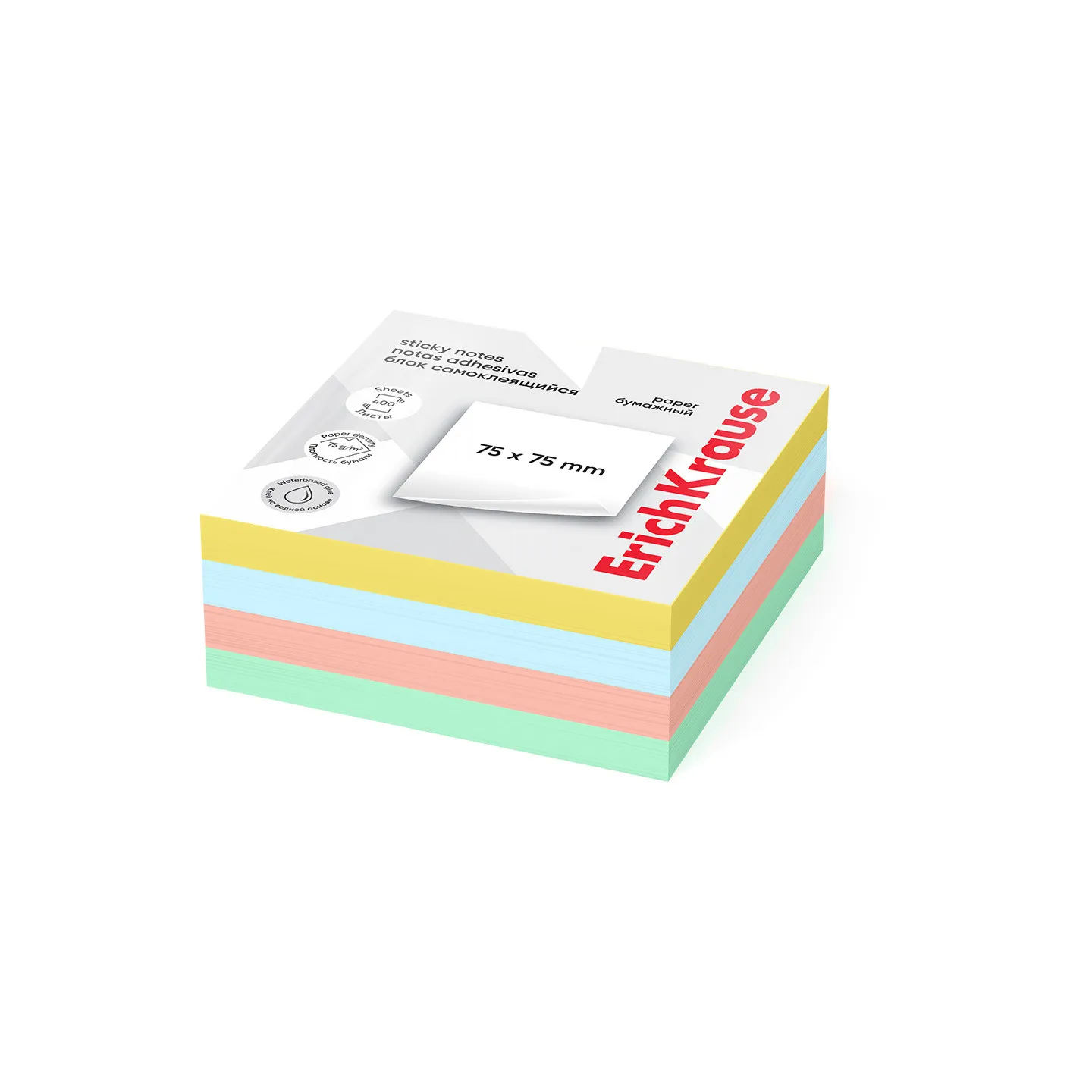 Post-it ErichKrause 75х75 mm, 400 fogli, 4 colori