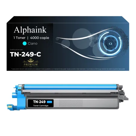 Toner compatibile per BROTHER TN249C | Alphaink - Qualità e Risparmio