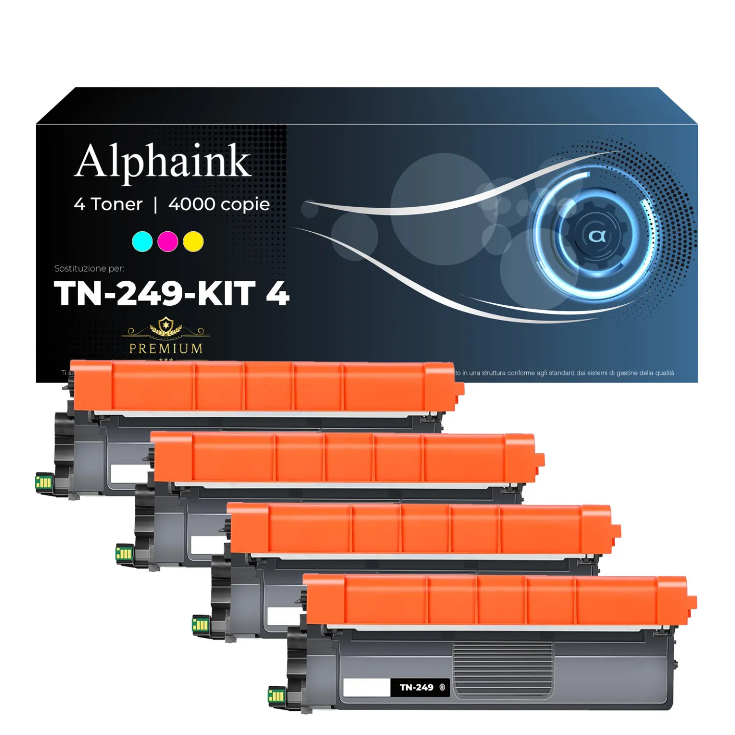 Toner compatibile per BROTHER TN249KIT4 | Alphaink - Qualità e Risparmio