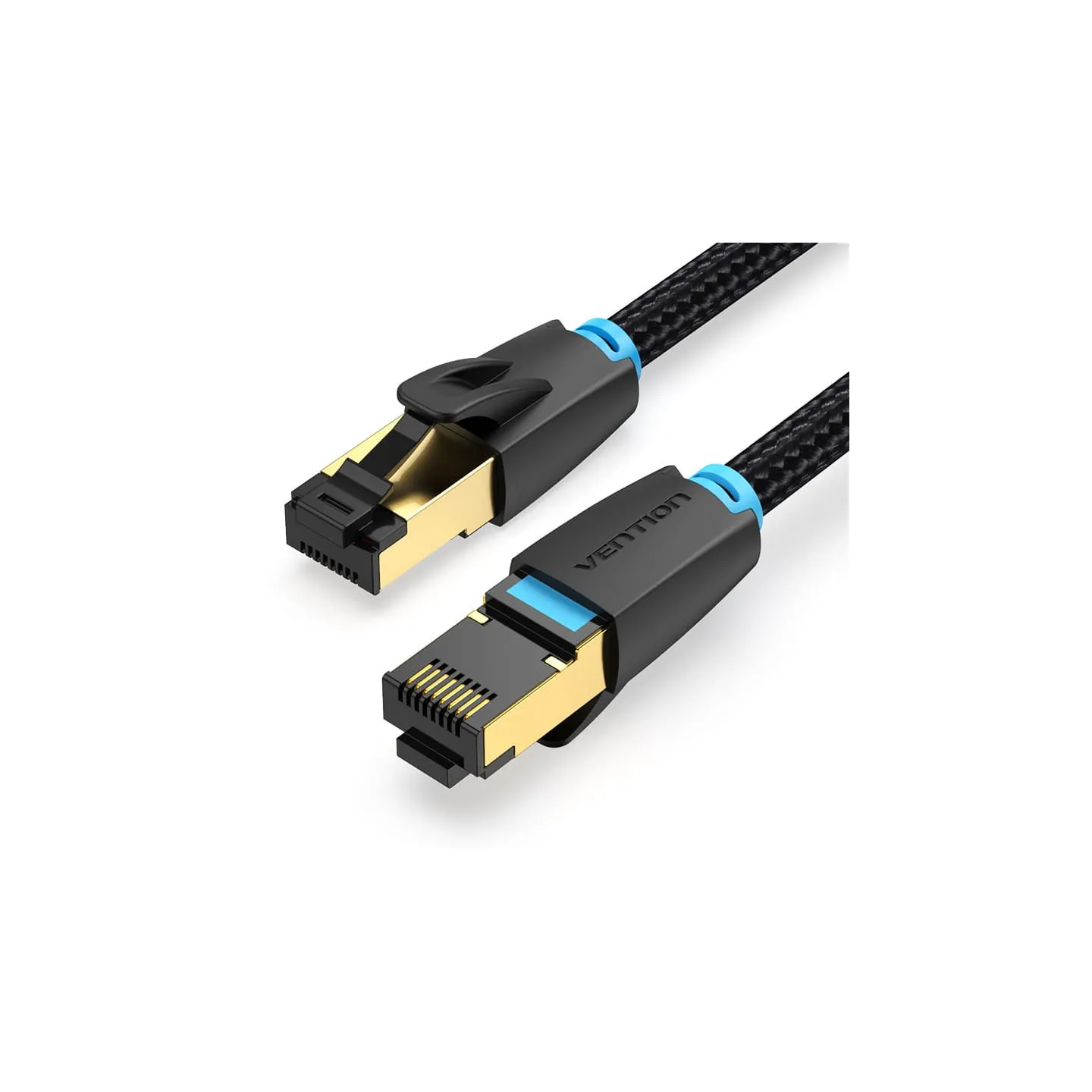 Cavo Ethernet Vention Cat 8 0.5 m – S/FTP 40Gbps, 2000MHz, RJ45, Trecciato Cotone Nero