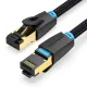 Cavo Ethernet Vention Cat 8 0.5 m – S/FTP 40Gbps, 2000MHz, RJ45, Trecciato Cotone Nero