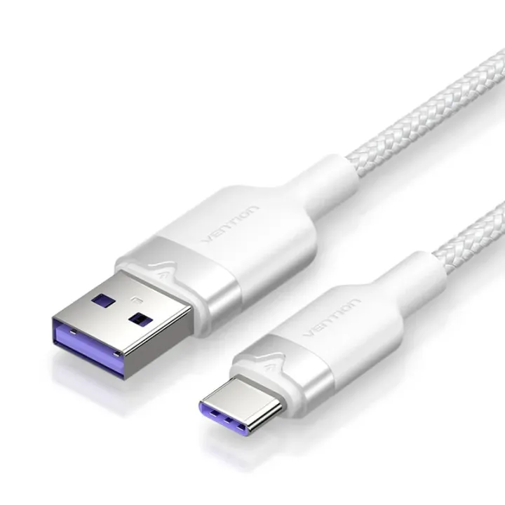 Cavo USB-A a USB-C 2 m 6A Bianco Vention – Ricarica Rapida e 480Mbps