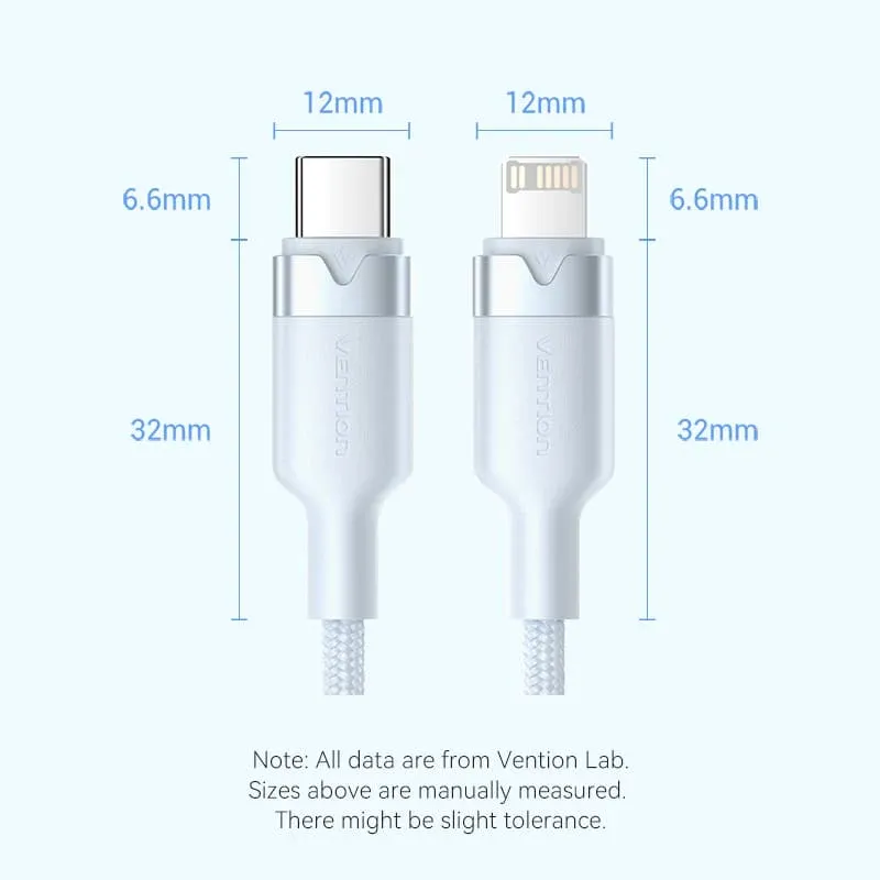 Cavo USB-C a Lightning 2 m Nero Vention – Ricarica Rapida 3A per Apple