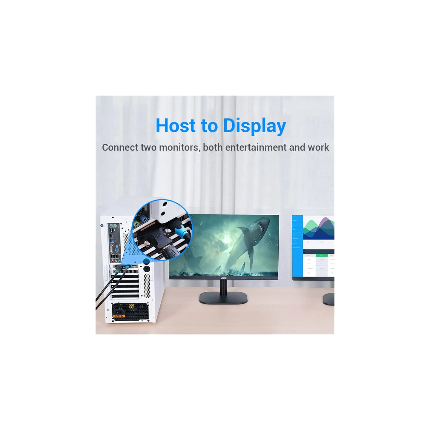 Adattatore HDMI Femmina a DVI (24+1) Maschio Vention – Nero, 1080p, Plug &amp; Play