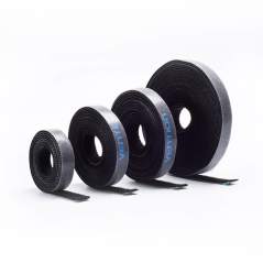 Rotolo in Velcro Vention 2 metri x 12mm – 10 pezzi, nere – Riutilizzabili per gestione cavi