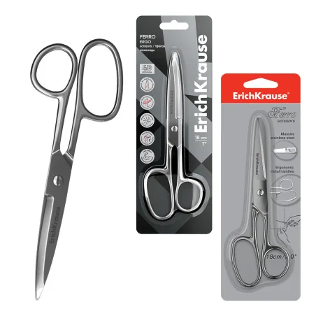 Forbici ErichKrause Ferro Full Metal 18 cm – Lame 4D in Acciaio Inox