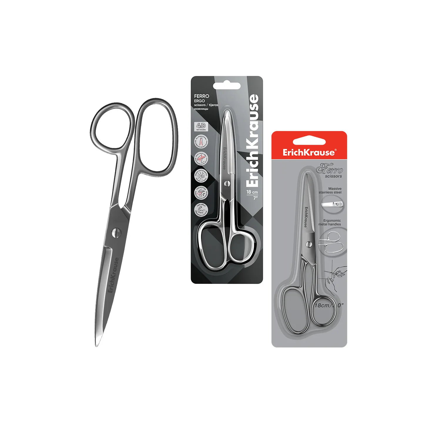 Forbici ErichKrause Ferro Full Metal 18 cm – Lame 4D in Acciaio Inox
