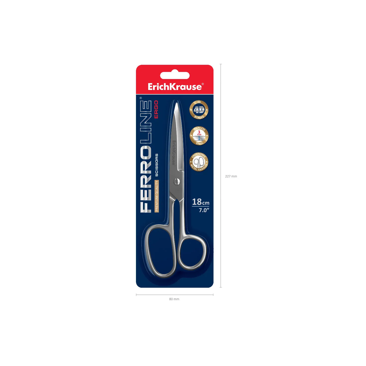 Forbici ErichKrause Ferro Full Metal 18 cm – Lame 4D in Acciaio Inox