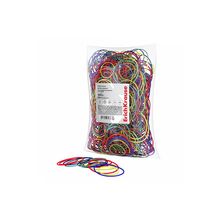 Elastici ErichKrause 40–60 mm / Lunghezza 60–100 mm – Busta da 500 g