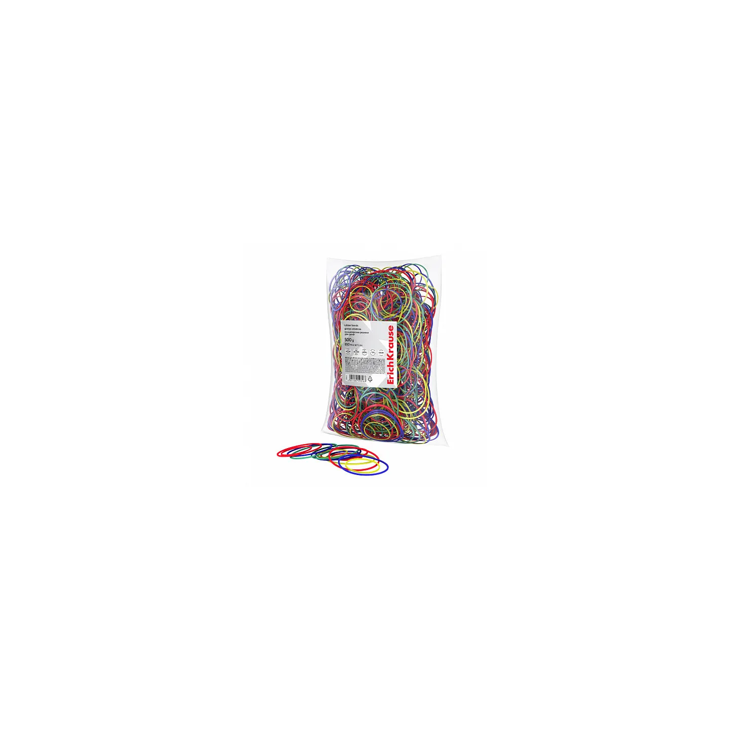 Elastici ErichKrause 40–60 mm / Lunghezza 60–100 mm – Busta da 500 g