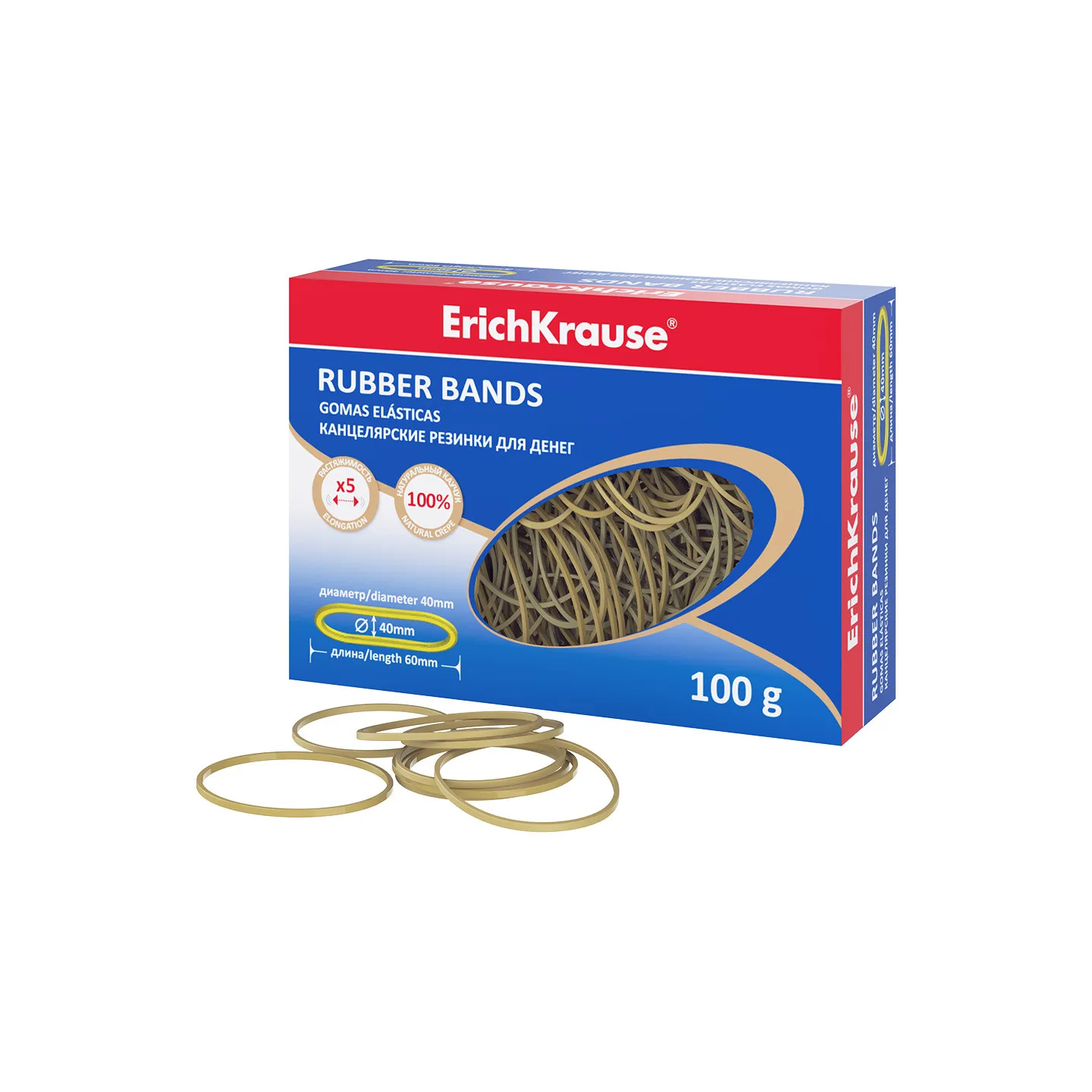 Elastici ErichKrause 40 mm x 60 mm – Scatola da 100 g