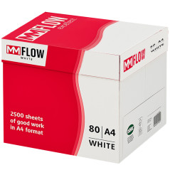 Carta A4 80 gr MM FLOW - 5 Risme Per Stampante, Ufficio, Fotocopie, Multiuso - Bianca