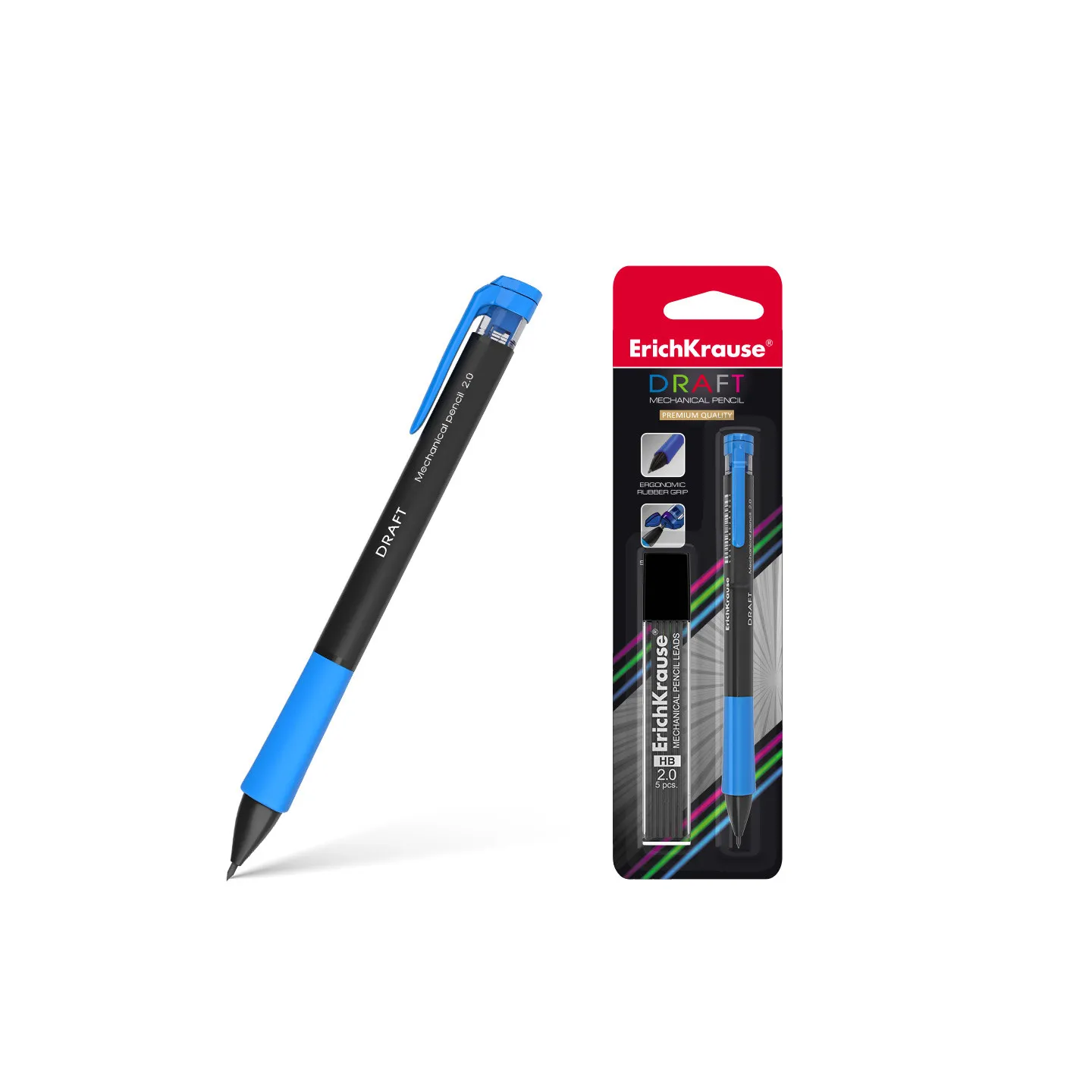 Matita Meccanica ErichKrause Draft 2.0 mm HB con 5 Mine – Blister 1 Pezzo