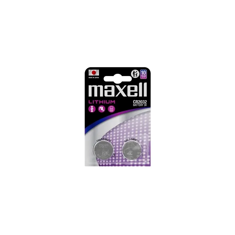 Batteria Maxell CR2032 – 2 Batterie al Litio 3 V – Pile a Bottone Originali