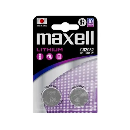 Batteria Maxell CR2032 – 2 Batterie al Litio 3 V – Pile a Bottone Originali
