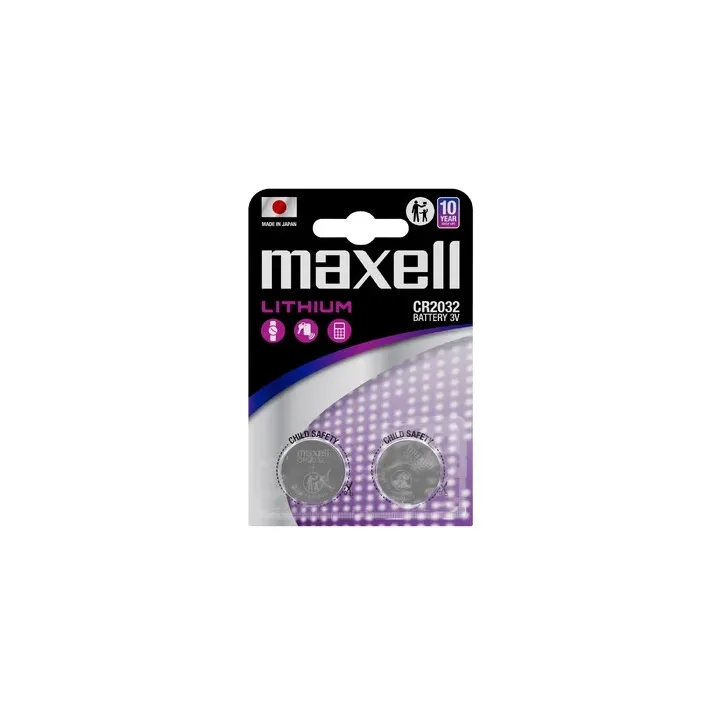 Batteria Maxell CR2032 – 2 Batterie al Litio 3 V – Pile a Bottone Originali