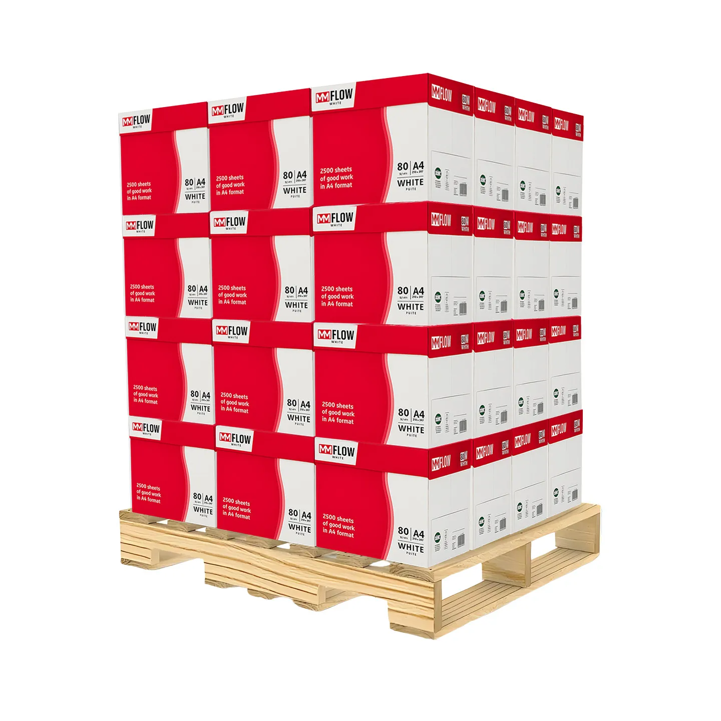 Carta A4 80 gr MM FLOW - 240 Risme Per Stampante, Ufficio, Fotocopie, Multiuso - Bianca