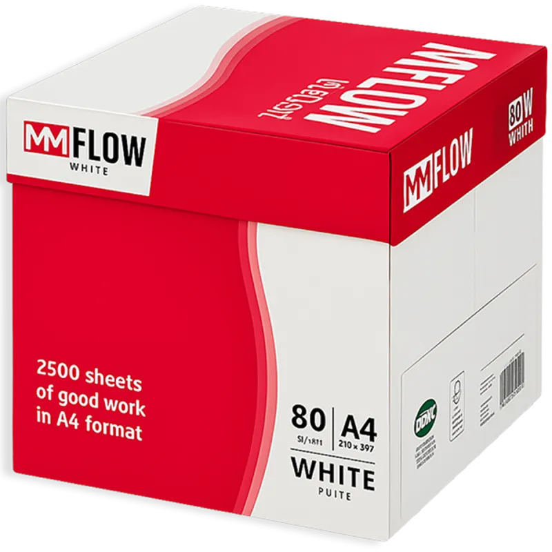Carta A4 80 gr MM FLOW - 240 Risme Per Stampante, Ufficio, Fotocopie, Multiuso - Bianca
