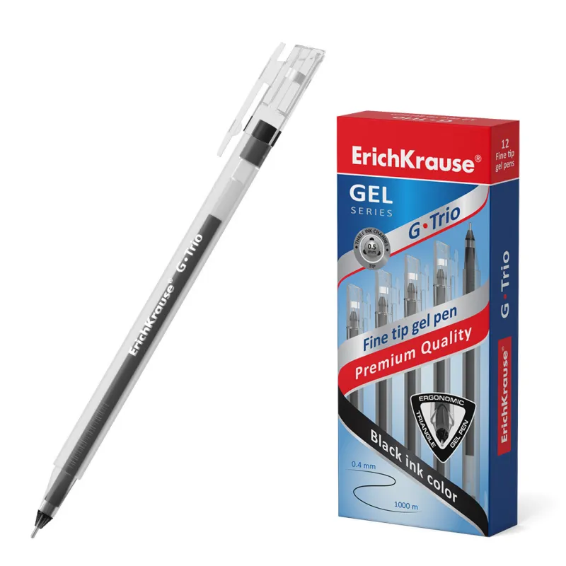 1 Penna a inchiostro gel ErichKrause G-Trio Stick Classic 0.5, colore inchiostro: nero