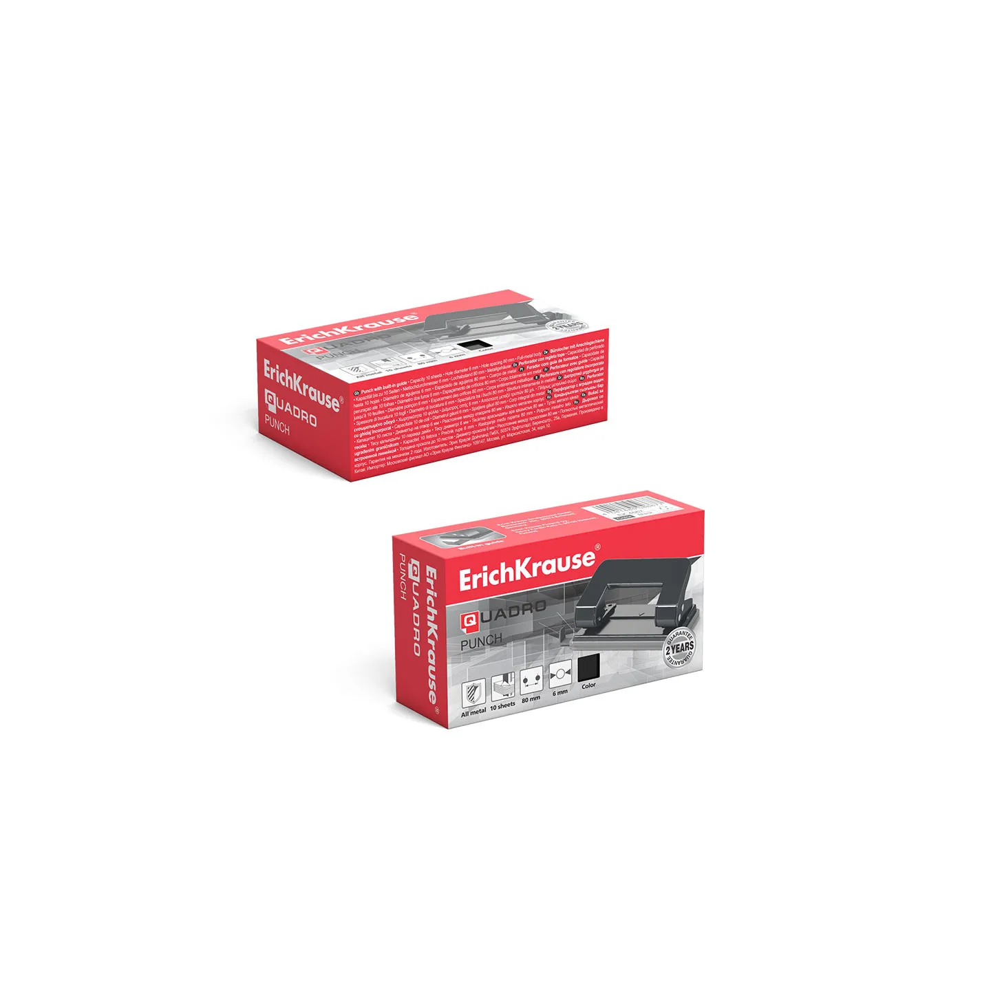 Perforatrice ErichKrause Quadro Classic, fino a 10 fogli, nera