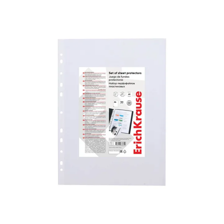 Busta con cerniera ErichKrause Fizzy Clear con cerniera colorata, A4, 120 mcm, colori assortiti (confezione da 12 pezzi)