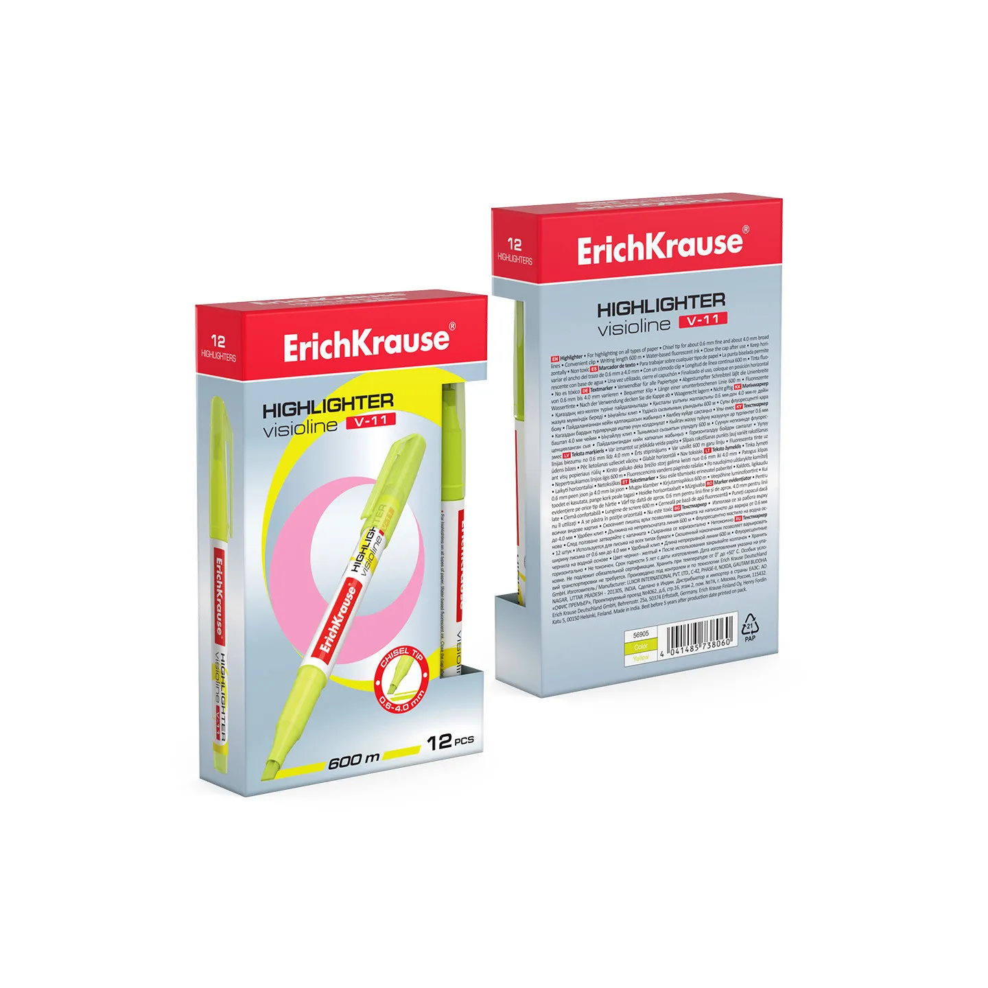 12 Evidenziatori Gialli Visioline V-11 ErichKrause