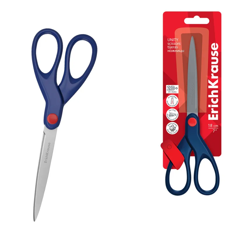 Forbici ErichKrause Unity, 18 cm, blu