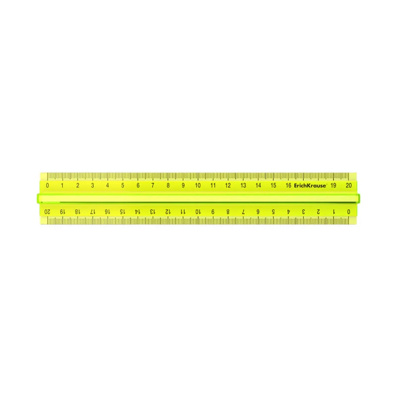 Righello di plastica con supporto ErichKrause Neon, 20 cm, giallo, in sacchetto di plastica