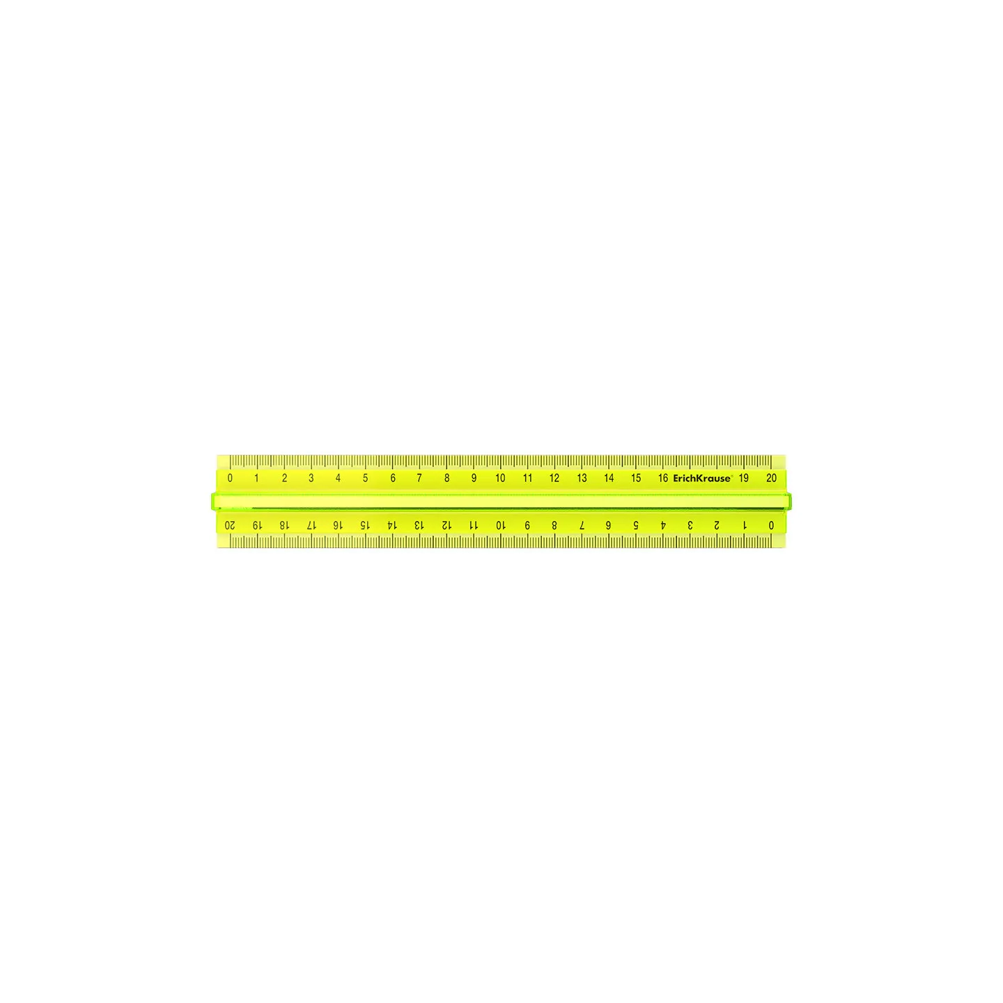 Righello di plastica con supporto ErichKrause Neon, 20 cm, giallo, in sacchetto di plastica