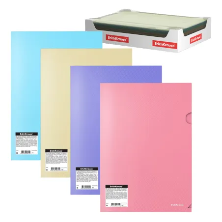 Portadocumenti trasparente ErichKrause® Diagonal Pastel, A4, opaco, colori assortiti