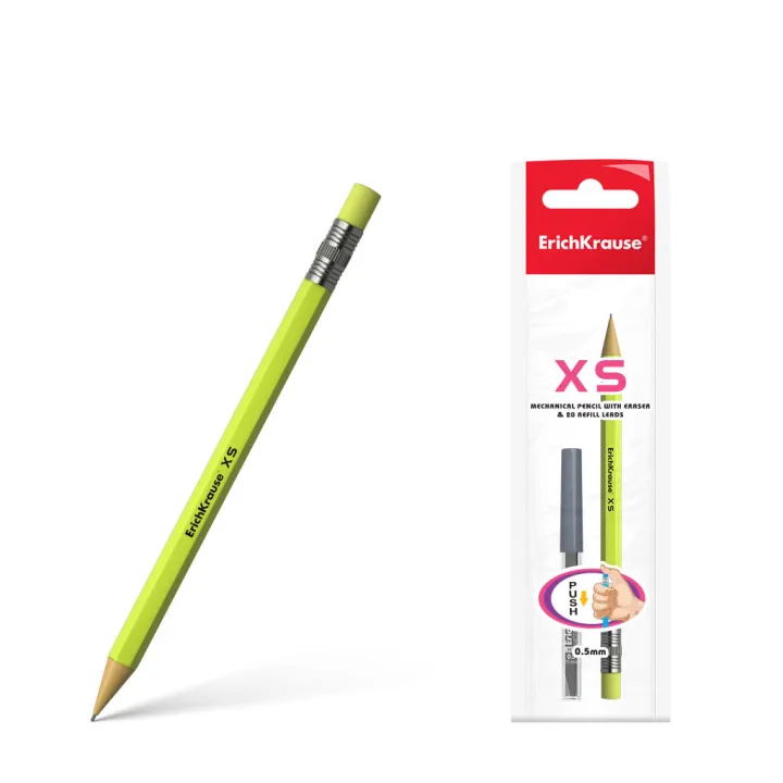 Set di 1 matita meccanica ErichKrause XS con 20 mine da 0,5 mm, HB (in confezione di plastica)