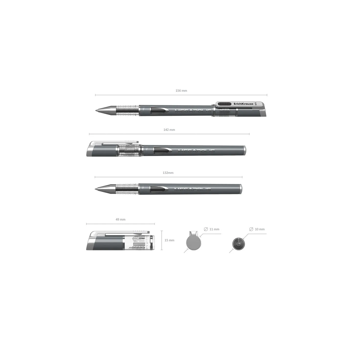 12 pz. Penna a inchiostro gel ErichKrause MEGAPOLIS® Gel Stick 0,5, colore inchiostro: nero