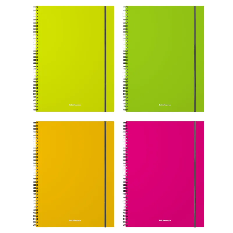 1 quaderno a spirale ErichKrause Neon A4 a quadretti con elastico