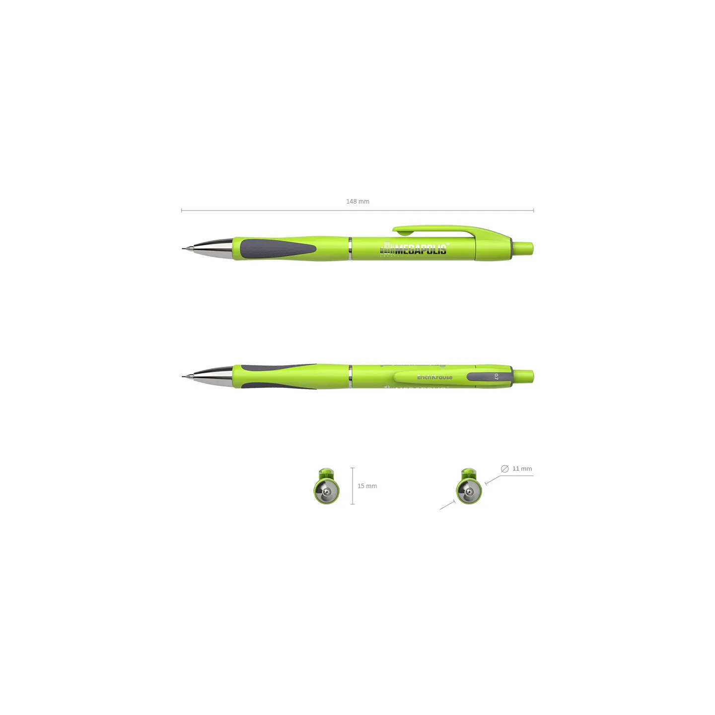 Confezione 12 pz. matita meccanica ErichKrause MEGAPOLIS Concept 0,7 мм, НВ