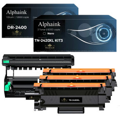 3 Toner TN2420XL + Tamburo DR2400 Compatibili Brother | Alphaink