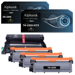 3 Toner TN2320 + Tamburo DR2300 Compatibili Brother | Alphaink