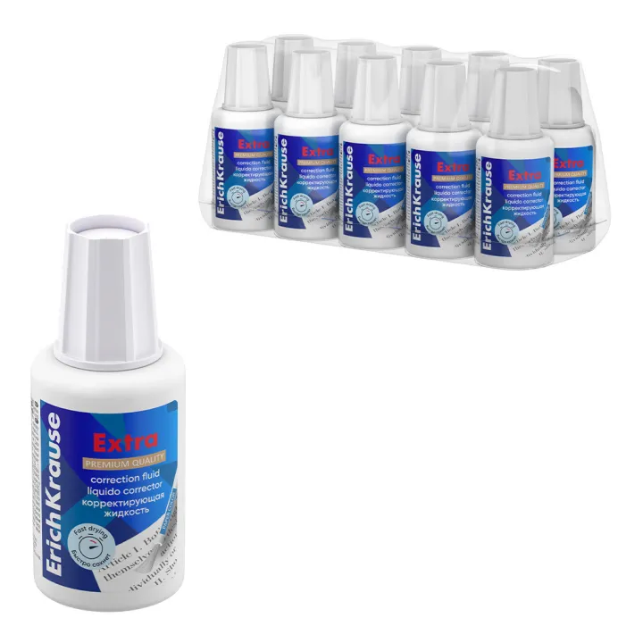 Fluido correttore ErichKrause Extra, con pennello, 20 g (confezione da 10 pz)