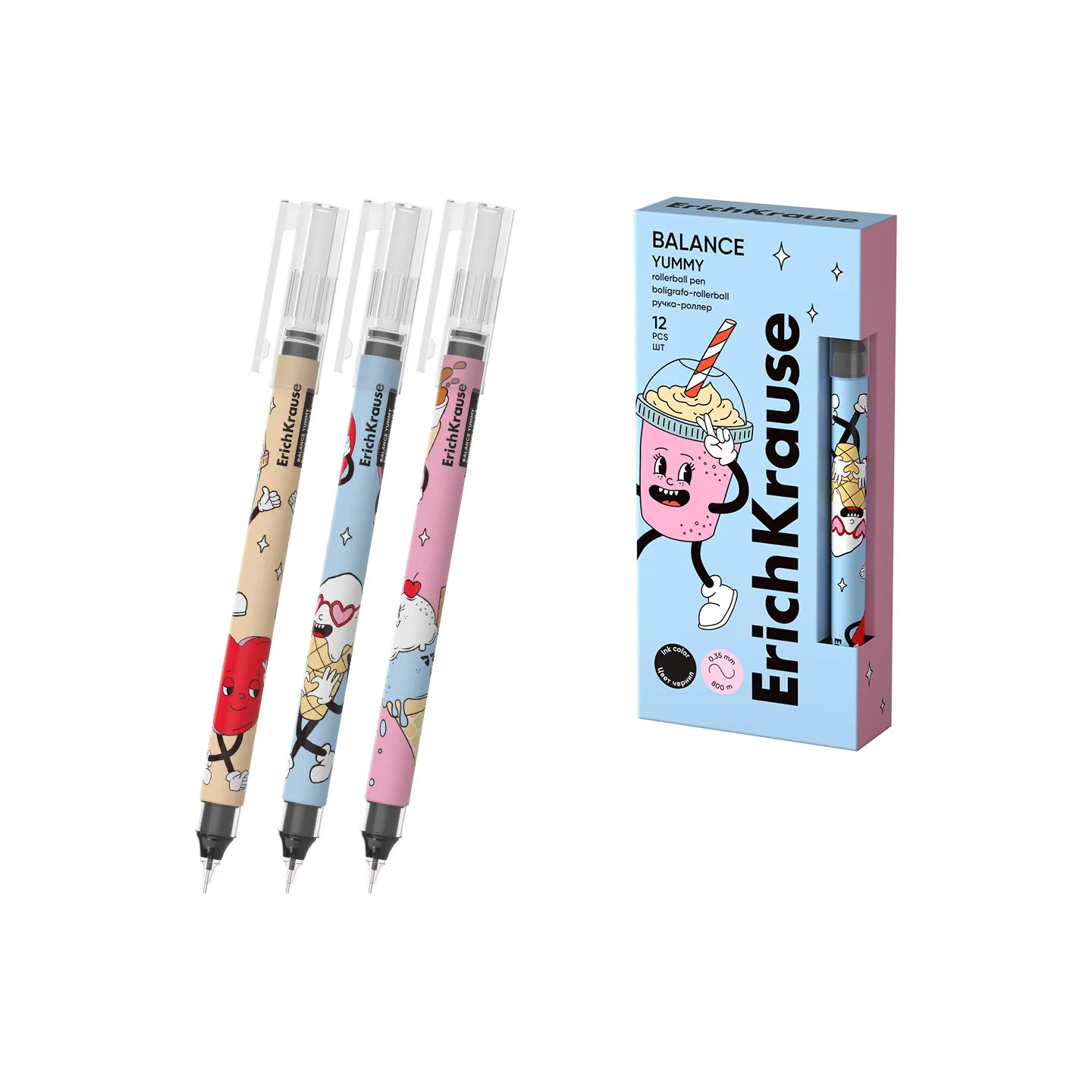 Penna roller nera ErichKrause Balance Stick Yummy