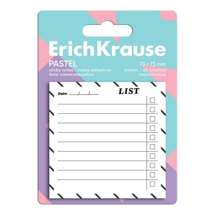 Note adesive in plastica ErichKrause "Lista delle cose da fare", 73X73 mm, 20 fogli, bianco