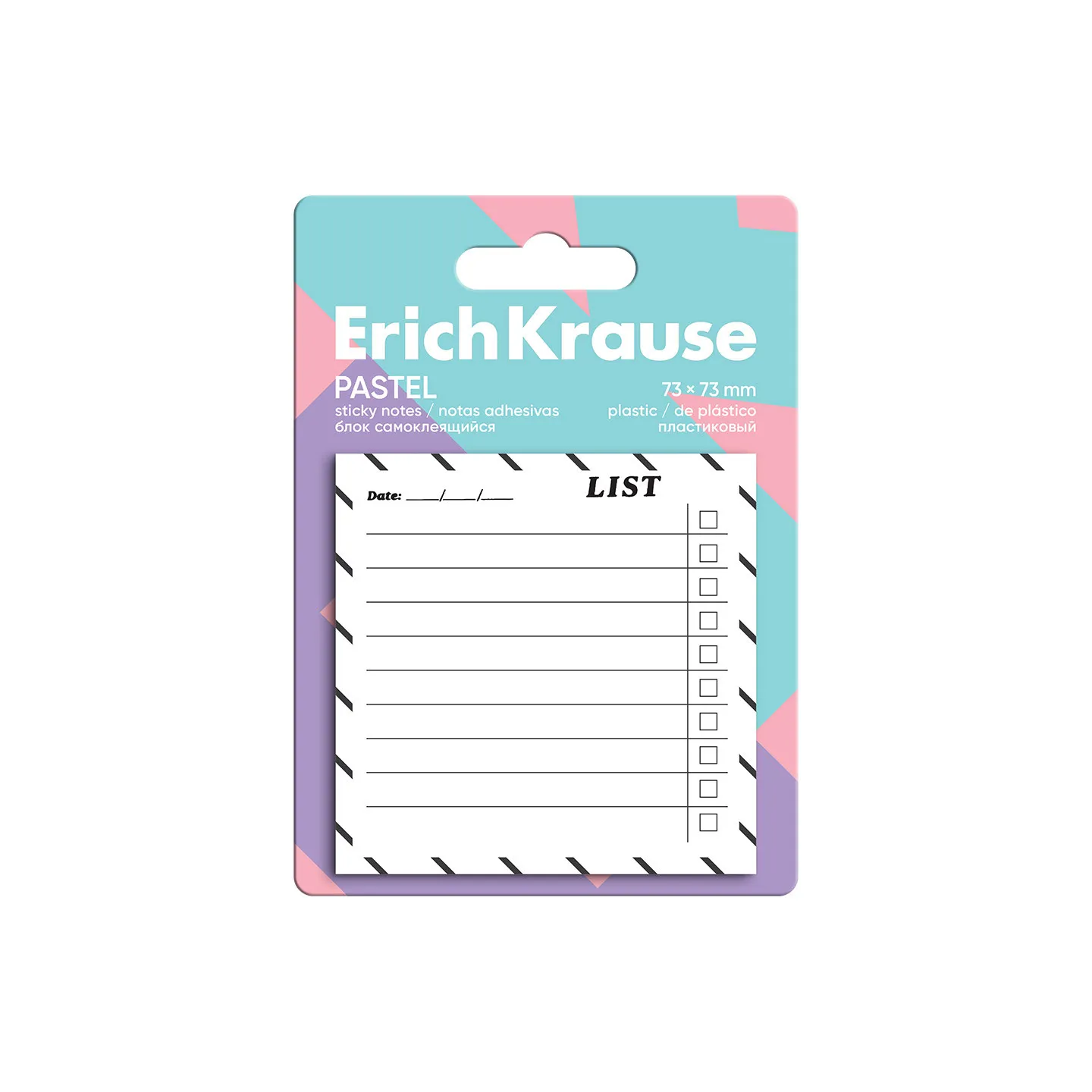 Note adesive in plastica ErichKrause "Lista delle cose da fare", 73X73 mm, 20 fogli, bianco