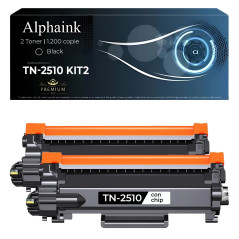2 Toner Brother TN-2510 Nero CON CHIP Compatibile