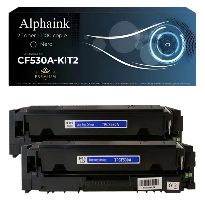 Kit 2 Toner CF530A / 205A Nero Compatibili per HP | Alphaink