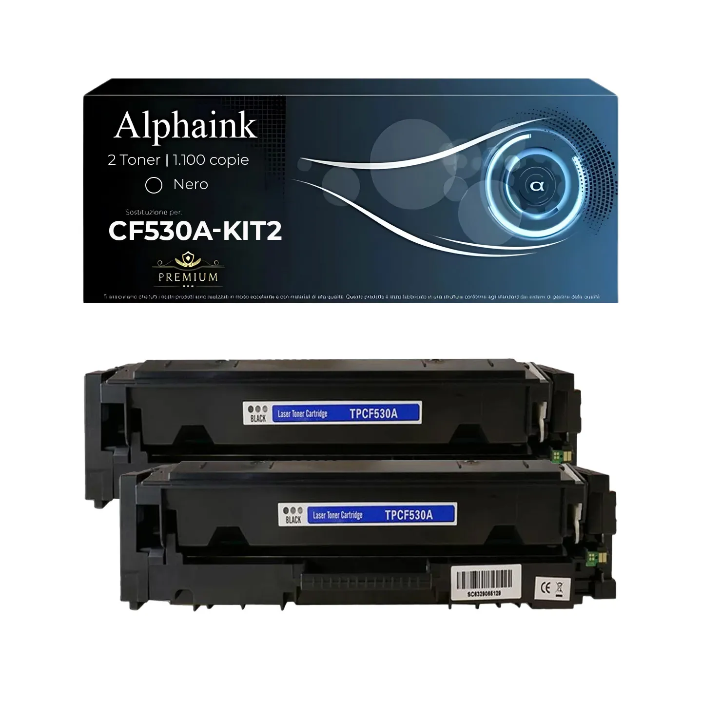 Kit 2 Toner CF530A / 205A Nero Compatibili per HP | Alphaink