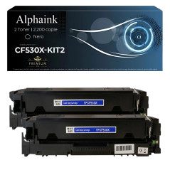 2 Toner ad Alta Capacità Compatibili per HP CF530X 205X Nero