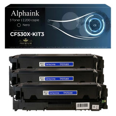 3 Toner ad Alta Capacità Compatibili per HP CF530X 205X Nero