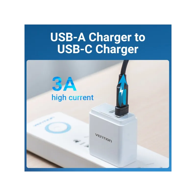 Adattatore USB 2.0 USB-C maschio a USB femmina di Vention - Nero