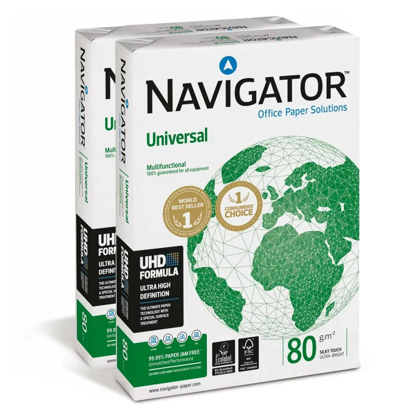 Carta per Ufficio A3 Navigator Universal 2 Risme da 500 fogli 80 gr