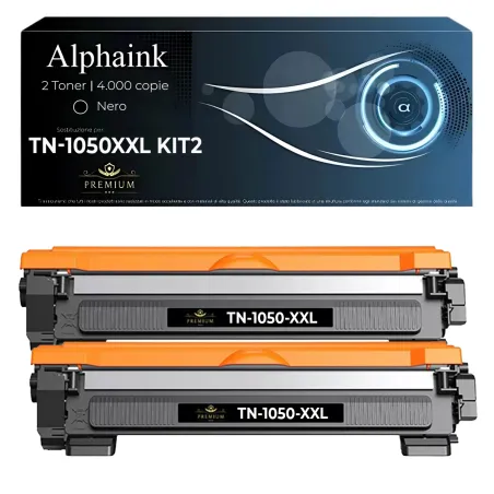 Kit da 2 Toner TN-1050-XXL Compatibili Brother Nero