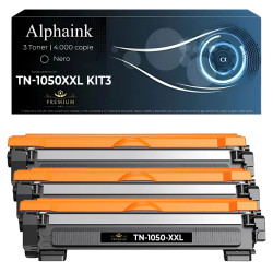 Kit da 3 Toner TN-1050-XXL Compatibili Per Brother Nero